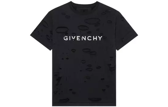 Футболка SS23 с эффектом потертости, черная Givenchy, черный