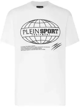 Футболка SS Global Express Edition с графичным принтом Plein Sport, белый