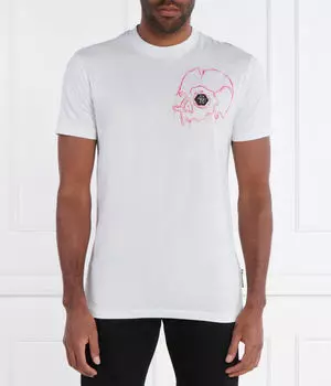 Футболка ss капающий череп Regular fit Philipp Plein, белый