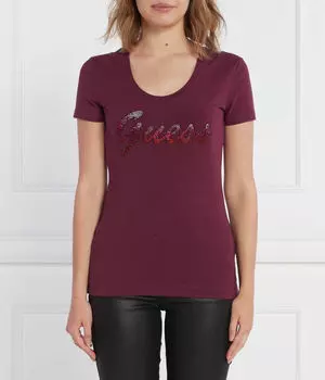 Футболка ss rn блестящая Regular fit Guess Jeans, красный