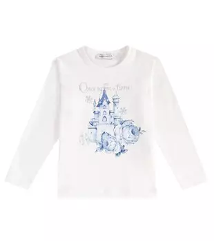 Футболка St. Castle из хлопковой смеси Monnalisa, цвет panna