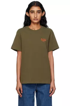 Футболка стандартная 'rue madame' A.P.C., зеленый