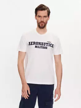 Футболка стандартного кроя Aeronautica Militare, экрю