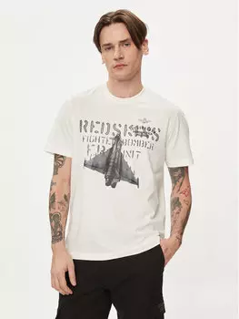 Футболка стандартного кроя Aeronautica Militare, экрю