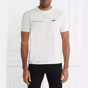 Футболка стандартного кроя Aeronautica Militare, экрю