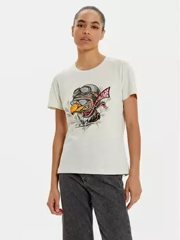 Футболка стандартного кроя Aeronautica Militare, экрю