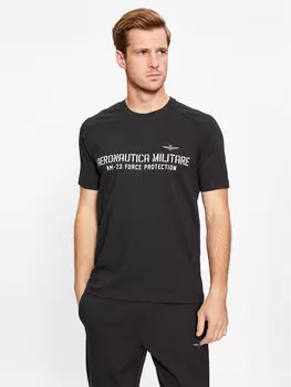 Футболка стандартного кроя Aeronautica Militare, черный