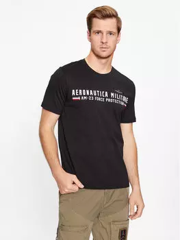 Футболка стандартного кроя Aeronautica Militare, черный