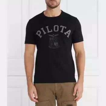 Футболка стандартного кроя Aeronautica Militare, черный