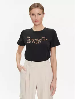 Футболка стандартного кроя Aeronautica Militare, черный