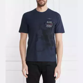 Футболка стандартного кроя Aeronautica Militare, синий