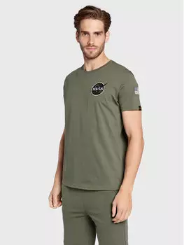 Футболка стандартного кроя Alpha Industries, зеленый