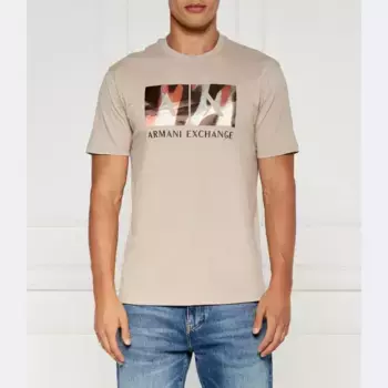 Футболка стандартного кроя Armani Exchange, бежевый