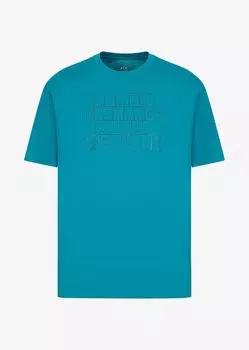 Футболка стандартного кроя Armani Exchange, лазурный