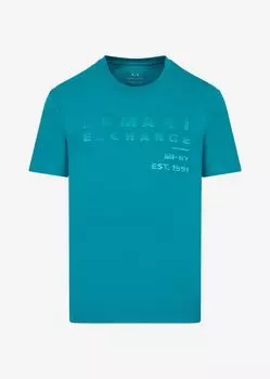 Футболка стандартного кроя Armani Exchange, лазурный
