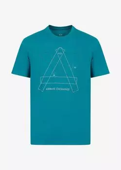 Футболка стандартного кроя Armani Exchange, лазурный