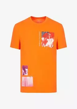 Футболка стандартного кроя Armani Exchange, оранжевый