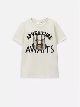 Футболка стандартного кроя Coccodrillo, экрю