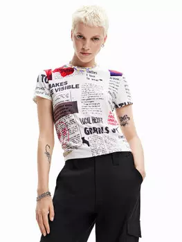 Футболка стандартного кроя Desigual, белый