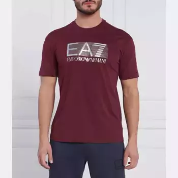 Футболка стандартного кроя Ea7, бургунди