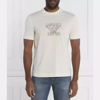 Футболка стандартного кроя Emporio Armani, экрю