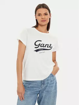 Футболка стандартного кроя Gant, экрю