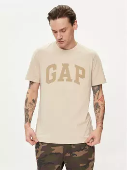 Футболка стандартного кроя Gap, бежевый