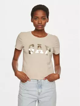 Футболка стандартного кроя Gap, бежевый