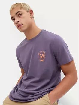 Футболка стандартного кроя Gap, фиолетовый