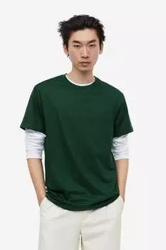 Футболка стандартного кроя H&M, зеленый