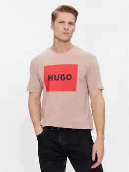 Футболка стандартного кроя Hugo, бежевый