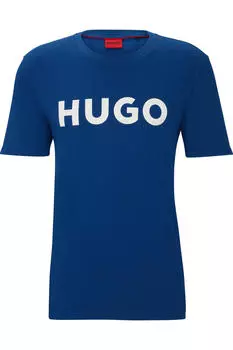 Футболка стандартного кроя HUGO, темно-синий