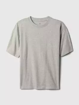 Футболка стандартного кроя из хлопка Gap, цвет grey marl