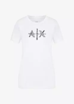 Футболка стандартного кроя из хлопкового джерси с логотипом Armani Exchange, белый