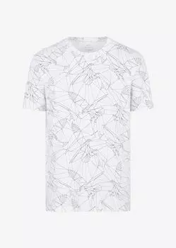 Футболка стандартного кроя из хлопкового джерси с логотипом и орлом Armani Exchange, белый