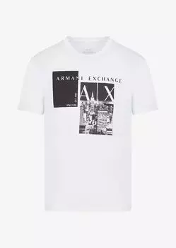 Футболка стандартного кроя из органического хлопка Armani Exchange, белый