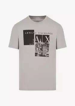 Футболка стандартного кроя из органического хлопка Armani Exchange, серый