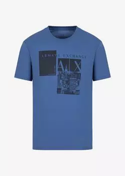Футболка стандартного кроя из органического хлопка Armani Exchange, синий