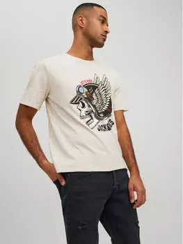Футболка стандартного кроя Jack&Jones, бежевый