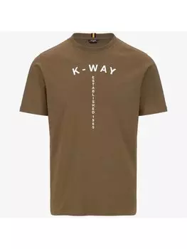 Футболка стандартного кроя K-Way, коричневый