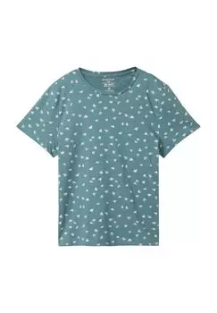 Футболка стандартного кроя, круглый вырез, женская TOM TAILOR, цвет Green Minimal