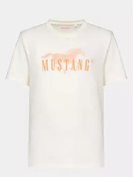 Футболка стандартного кроя Mustang, экрю
