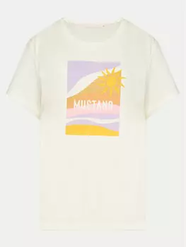 Футболка стандартного кроя Mustang, экрю