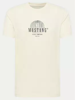Футболка стандартного кроя Mustang, бежевый