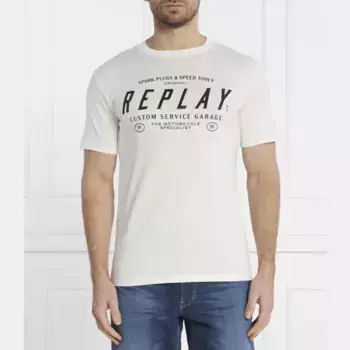 Футболка стандартного кроя Replay, экрю