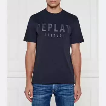 Футболка стандартного кроя Replay, синий
