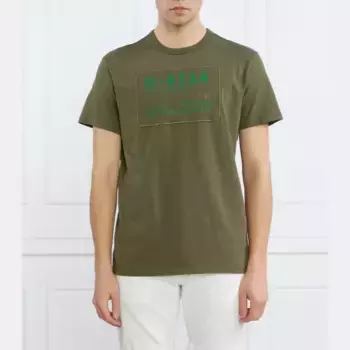 Футболка стандартного кроя с аппликацией в разных техниках RT G-Star Raw, хаки