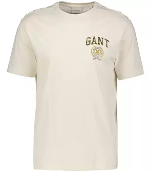 Футболка стандартного кроя с изображением герба Gant, белый
