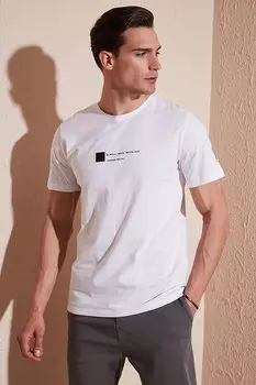 Футболка стандартного кроя с круглым вырезом из 100% хлопка 5902622 Buratti, белый