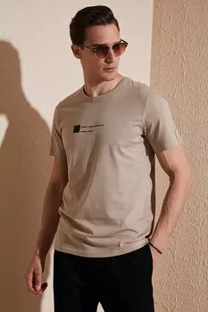 Футболка стандартного кроя с круглым вырезом из 100% хлопка 5902622 Buratti, коричневый